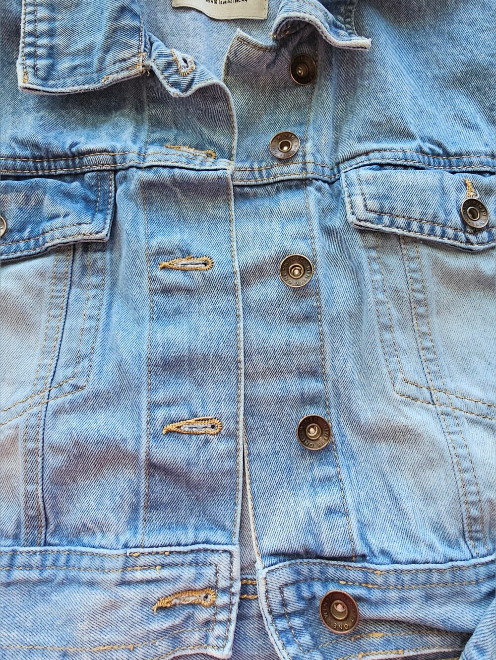 Cotton On – Cropped Denim Jacket Made Of Star Painted On Back Sz 10 - Picture 4 of 8